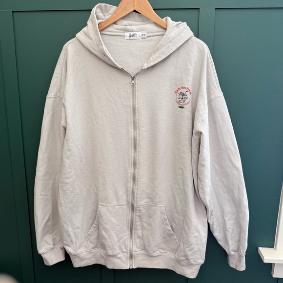 The Mayfair Group Made You Smile Chrome Zip-Up Hoodie - One Size Plus - Picture 4 of 9